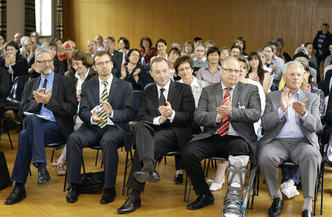 Im Festsaal der Klinik Kirchheim diskutierten Thomas Schneider, Franz Winkler, Thorsten Lukaschewski und Rainer Häußler über kna Im Festsaal der Klinik Kirchheim diskutierten Thomas Schneider, Franz Winkler, Thorsten Lukaschewski und Rainer Häußler über kna