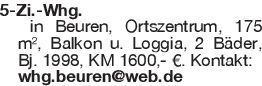 5-Zi.-Whg. in Beuren, Ort