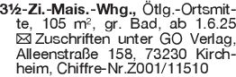 3½-Zi.-Mais.-Whg., Ötlg.-
