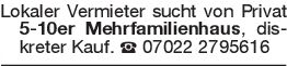 Lokaler Vermieter sucht v