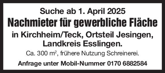 Suche Nachmieter