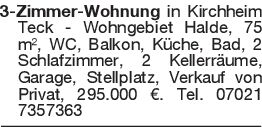 3-Zimmer-Wohnung in Kirch