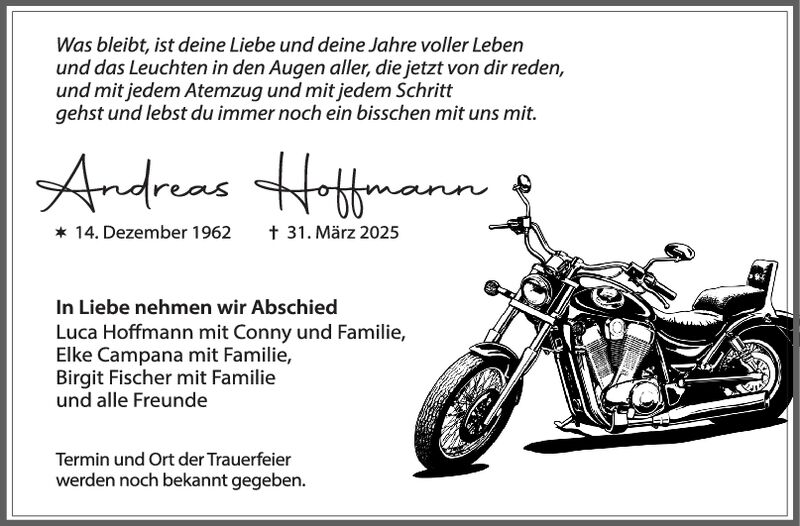 Trauer Andreas Hoffmann