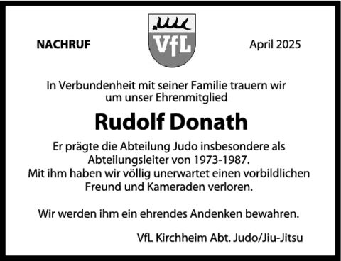 Nachruf Rudolf Donath