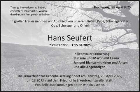 Trauer Hans Seufert