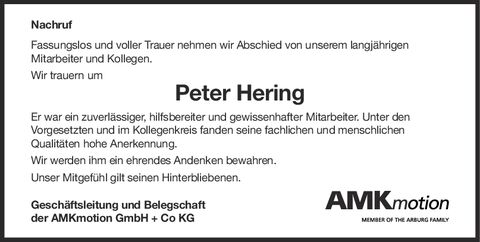 Nachruf Peter Hering