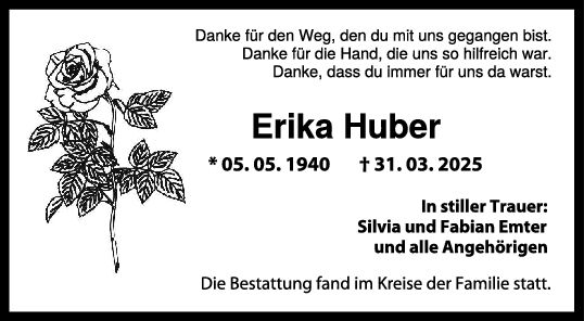 Danksagung Erika Huber