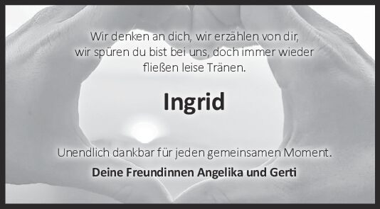 Nachruf Ingrid Berlet