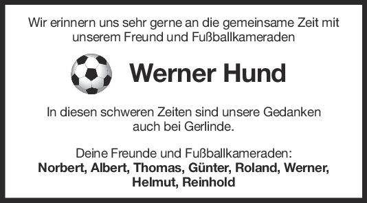 Nachruf Werner Hund