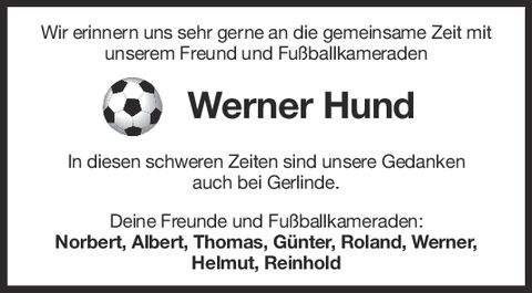 Nachruf Werner Hund