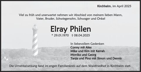 Trauer Elray Philen