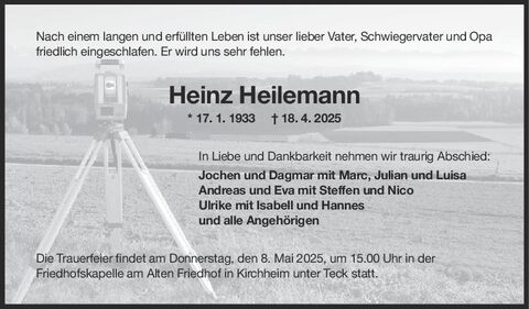 Trauer Heinz Heilemann