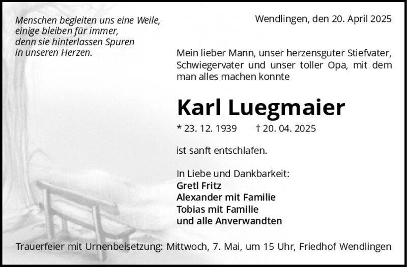 Trauer Karl Luegmaier