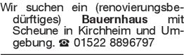 Wir suchen ein (renovieru