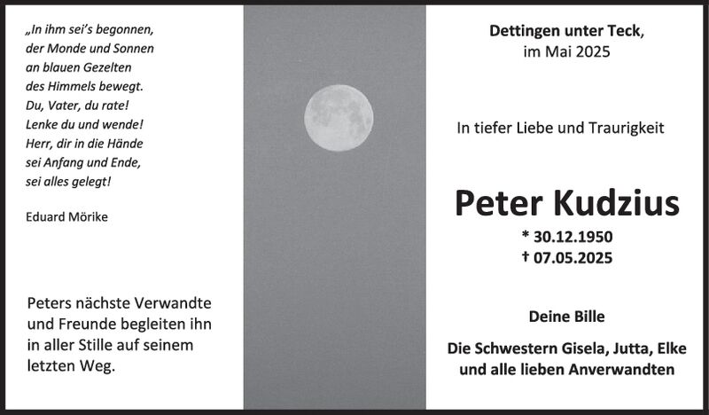 Trauer Peter Kudzius