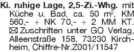 Ki. ruhige Lage, 2,5-Zi.-