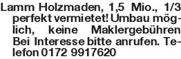 Lamm Holzmaden, 1,5 Mio.,