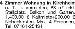 4-Zimmer Wohnung in Kirch