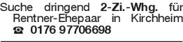 Suche dringend 2-Zi.-Whg.