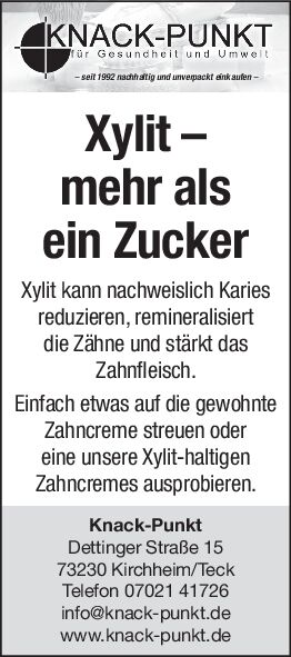 Xylit - mehr als ein Zucker