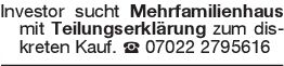 Investor sucht Mehrfamili
