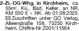 2-Zi.-DG-Whg. in Kirchhei