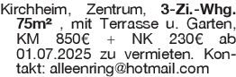 Kirchheim, Zentrum, 3-Zi.