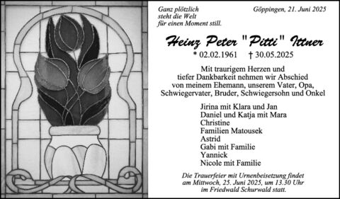 Trauer Heinz Peter Ittner Trauer Heinz Peter Ittner