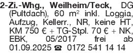2-Zi.-Whg., Weilheim/Teck