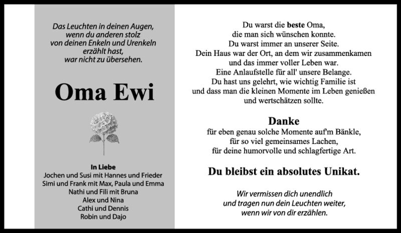 Nachruf Hedwig Kapp