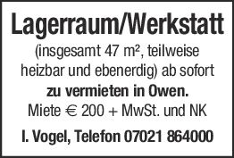 Lagerraum/Werkstatt