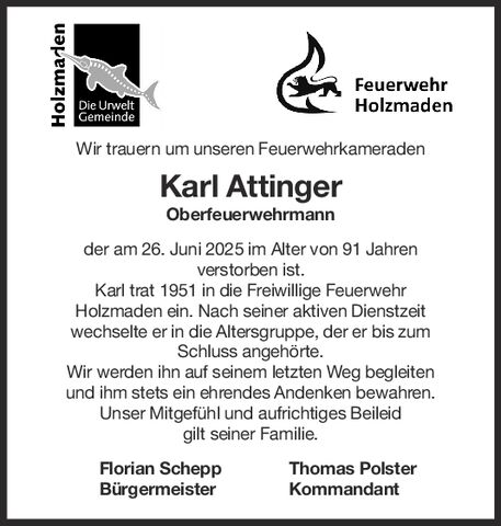 Nachruf Karl Attinger