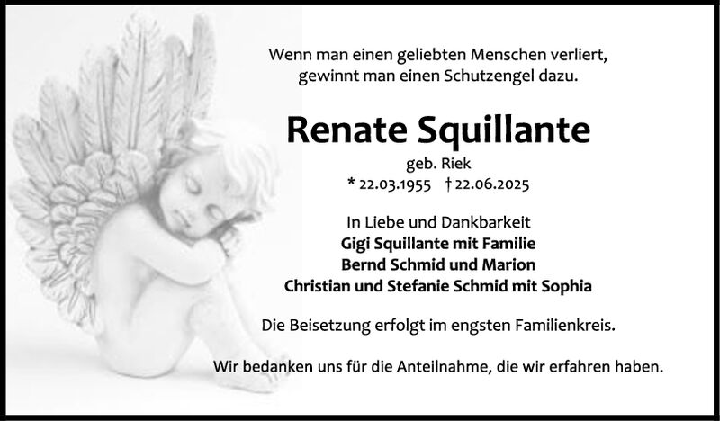 Trauer Renate Squillante
