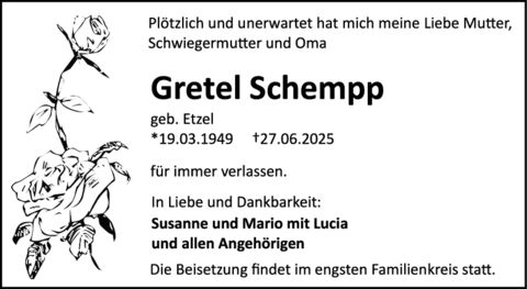 Trauer Gretel Schempp