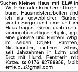 Suchen kleines Haus mit E