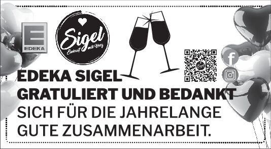 Edeka Sigel gratuliert
