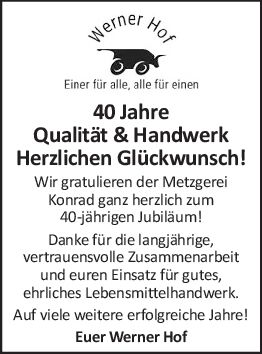 40 Jahre Qualität und Handwerk
