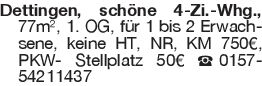 Dettingen, schöne 4-Zi.-W