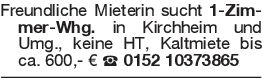 Freundliche Mieterin such
