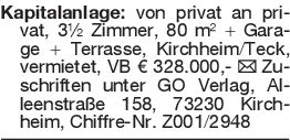 Kapitalanlage: von privat