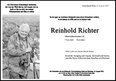 Trauer Reinhold Richter