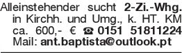Alleinstehender sucht 2-Z