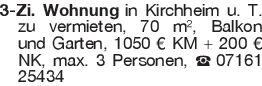 3-Zi. Wohnung in Kirchhei
