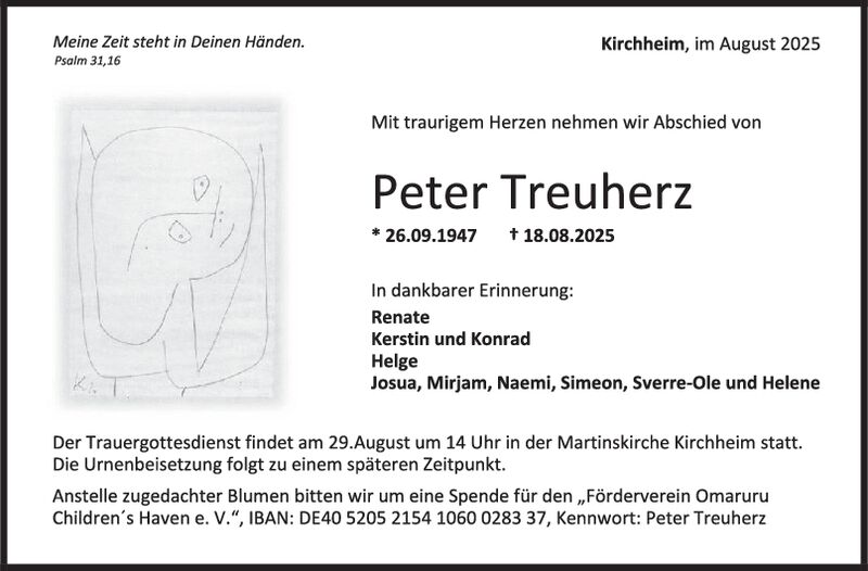 Trauer Peter Treuherz