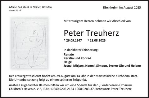Trauer Peter Treuherz