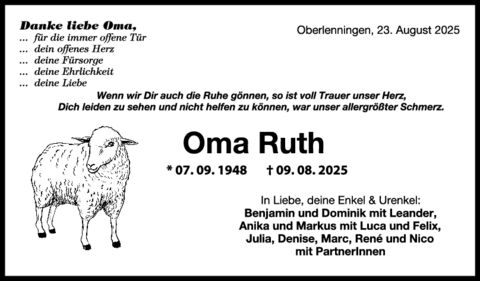 Nachruf Oma Ruth