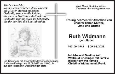 Trauer Ruth Widmann