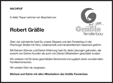 Nachruf Robert Gräßle