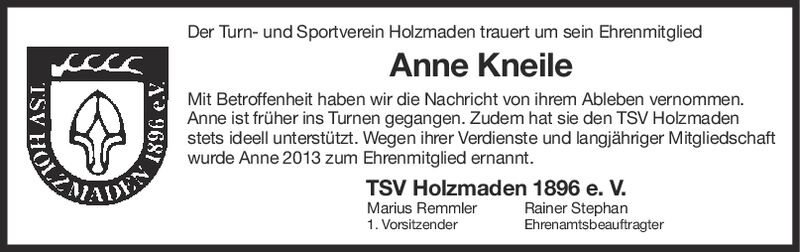 Nachruf Anne Kneile