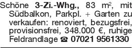 Schöne 3-Zi.-Whg., 83 m²,